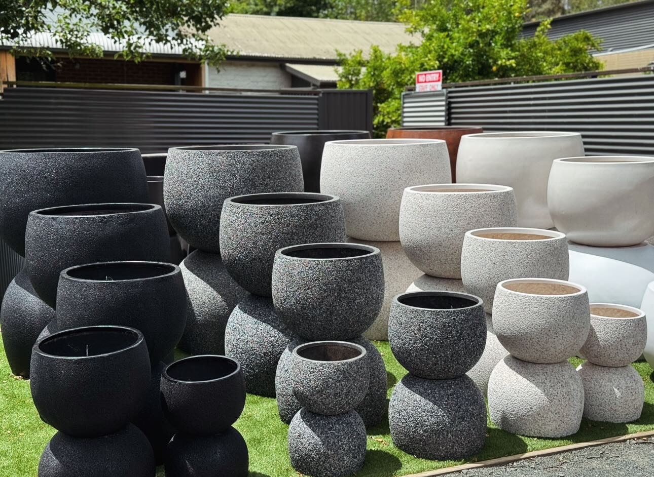 mega plant pots MEGA BELLY POT DARK GREY PEBBLE EXTRA EXTRA LARGE – Avalon Nursery