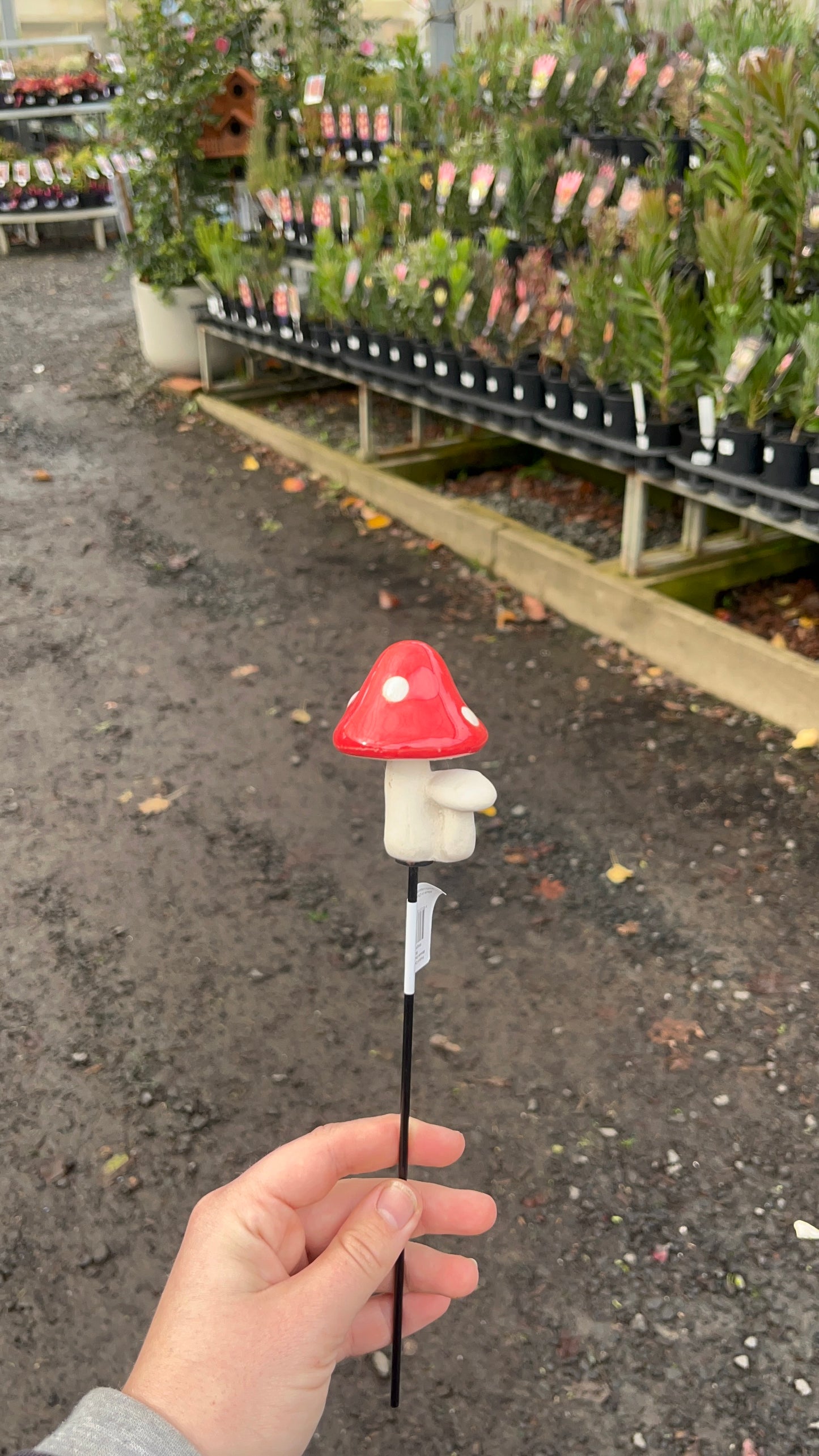 MUSHROOM CERAMIC GARDEN STAKE