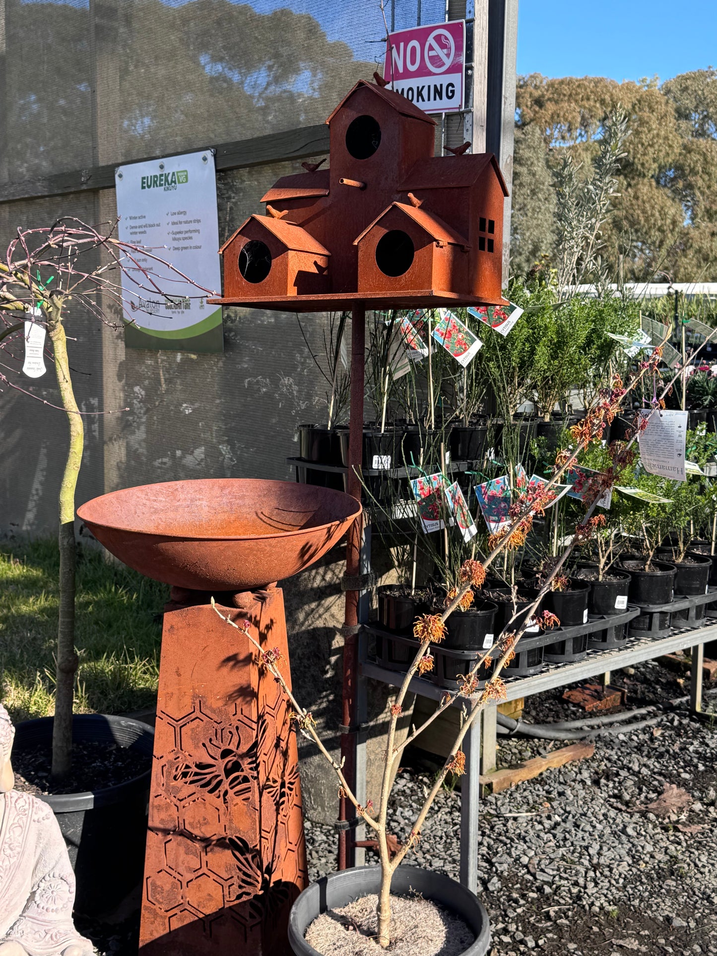 Birdhouse & Birdbath Combo
