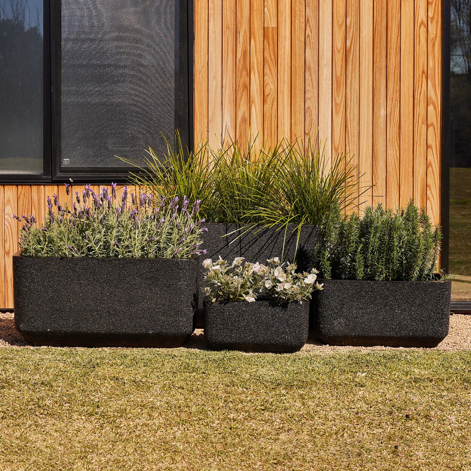 GRAYSON TROUGH BLACK STONE MEDIUM – Avalon Nursery