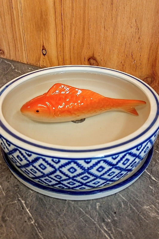 FLOATING GOLDFISH PORCELAIN LARGE